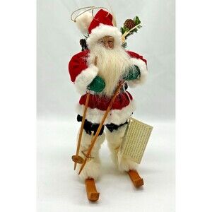 NEW WITH TAGS Tina Mitchell The Santas - Skiing Santa Claus 9" Hanging Figurine